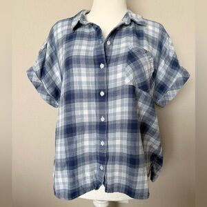 Coldwater Creek Riverside Plaid Top in Petite Large